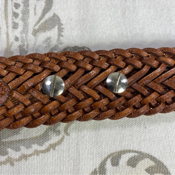 Fossil Brown Woven Belt with Silver Accents - Picture 8 of 16